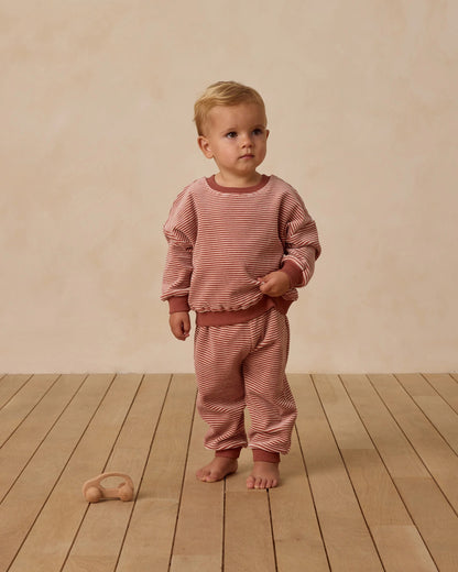 Velour Relaxed Fleece Sweatshirt - Candy Stripe