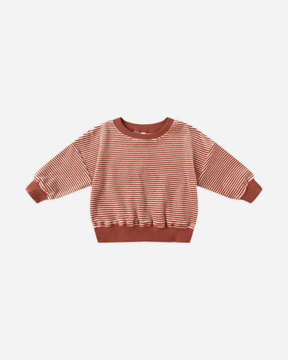 Velour Relaxed Fleece Sweatshirt - Candy Stripe
