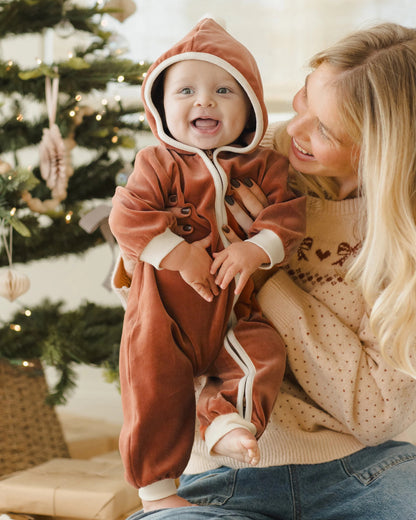 Velour Jumpsuit - Cranberry