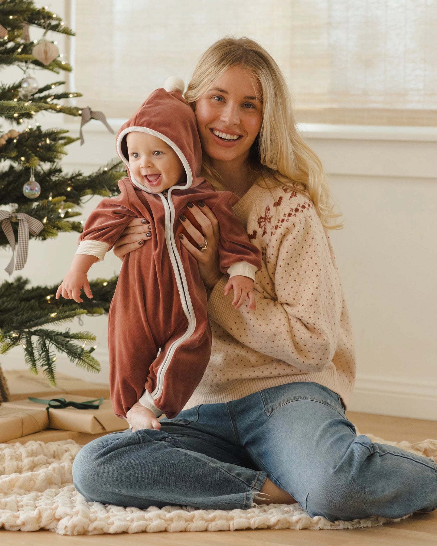 Velour Jumpsuit - Cranberry