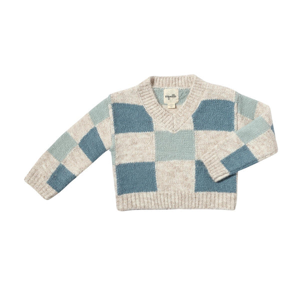 Jackie Sweater - Blue Checkered