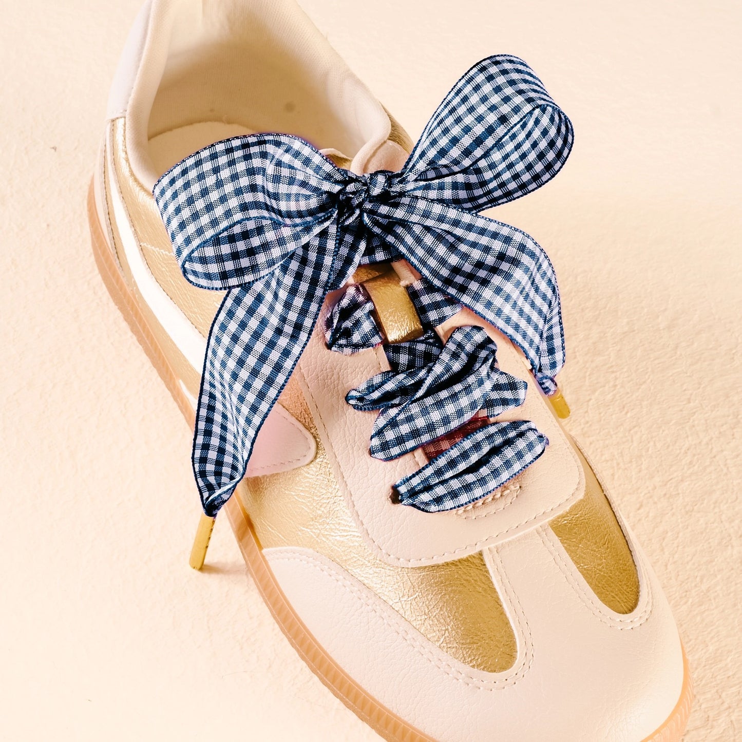 Step it up Shoelaces - Navy Gingham