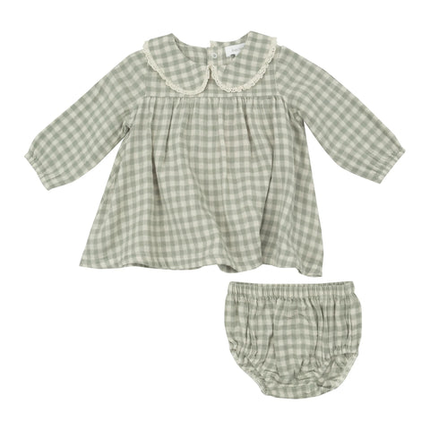 Mini Green Gingham - Peter Pan Collar Dres