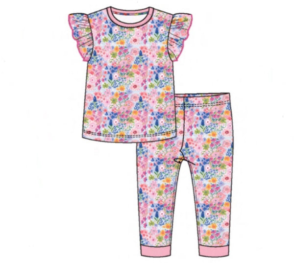 LILY MODAL MAGNETIC NO DRAMA PAJAMA RUFFLE SHORT SLEEVE SET