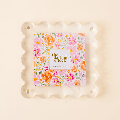 Square Scalloped Acrylic Frame - Clear