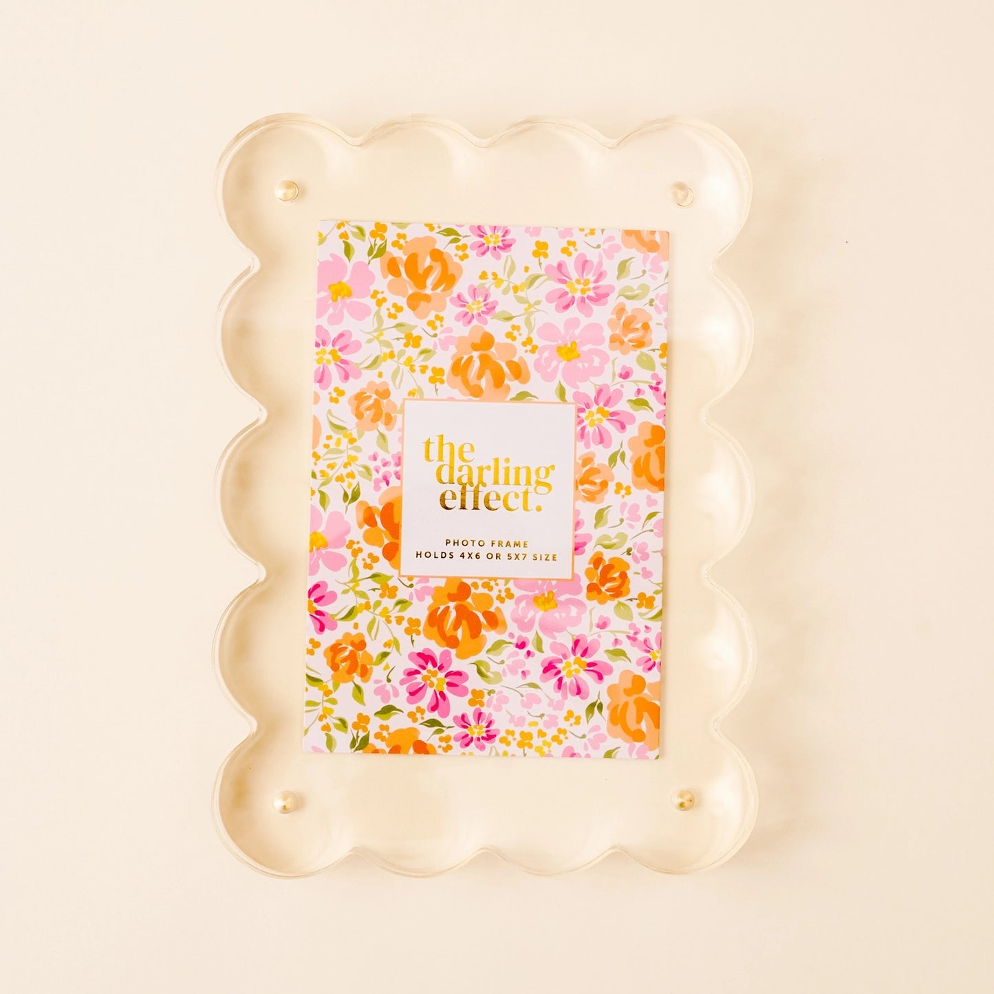 Rectangle Scalloped Acrylic Frame - Clear