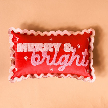 Scalloped Rectangle Throw Pillow - Merry & Bright