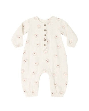 Woven Heart Jumpsuit - Heart Eyes