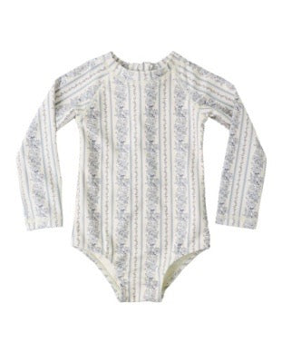 Delphine Rashguard One-Piece - Blue Floral