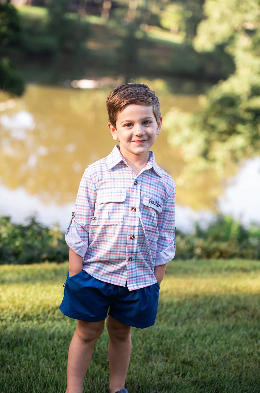 Boy's Fishing Shirt - Summer Plaid