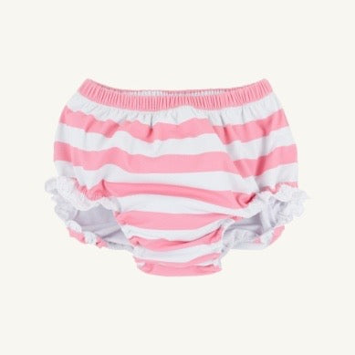 Byrde Swim Bloomer - Caicos Cabana Stripe (Hamptons Hot Pink)/Worth Ave White