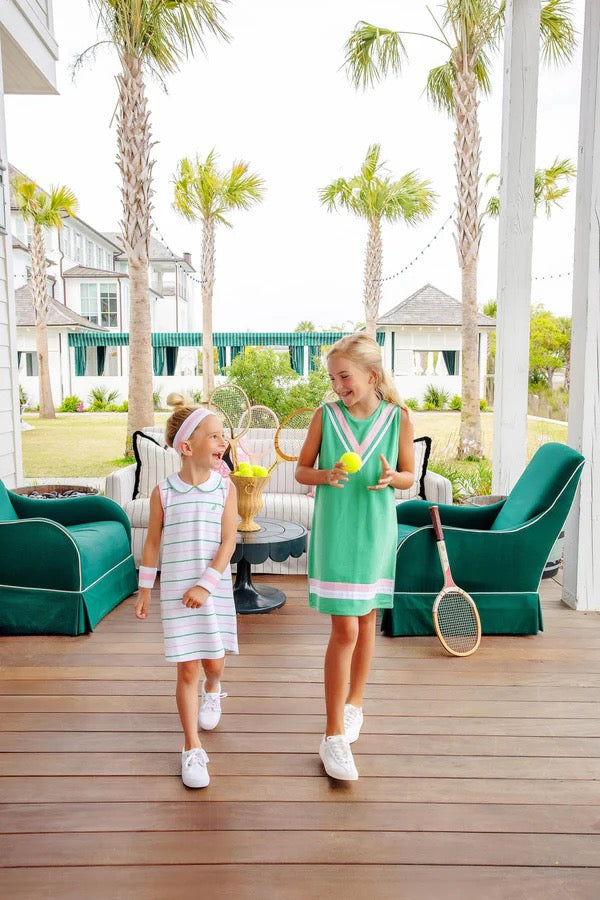 Annie Apron Dress - Gibson Island Green/Pier Party Pink/Worth Ave White