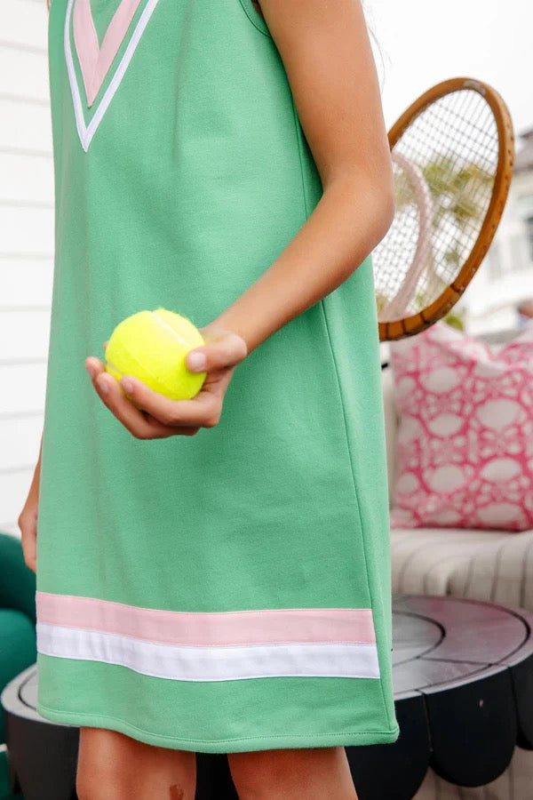 Annie Apron Dress - Gibson Island Green/Pier Party Pink/Worth Ave White