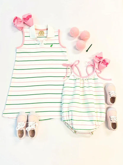 Junie B Bubble- Tradd Street Stripe with Pier Party Pink