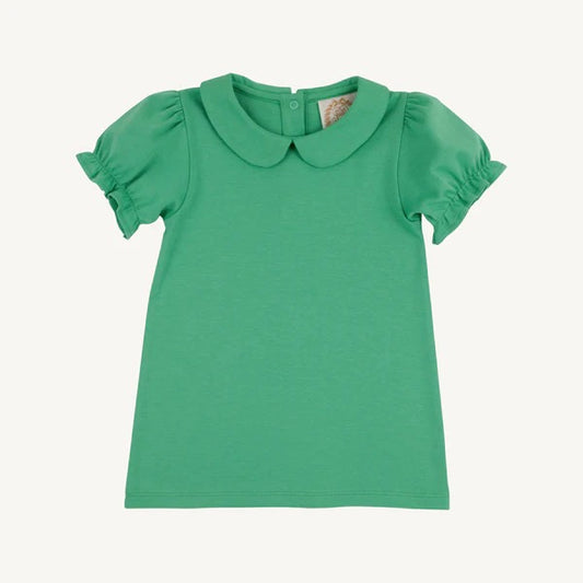 Maude's Peter Pan Collar Shirt (Short Sleeve Pima) - Gibson Island Green