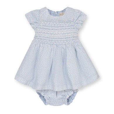 Linen Smocked Puff Sleeve Dress