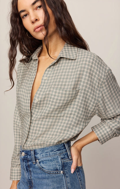 River Plaid Button Up - Emerald Cove