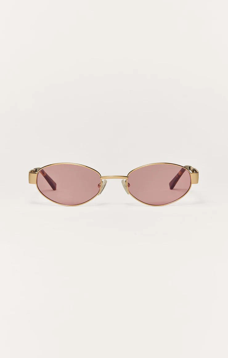 Palisades Polarized Sunglasses - Polished Gold/Pink