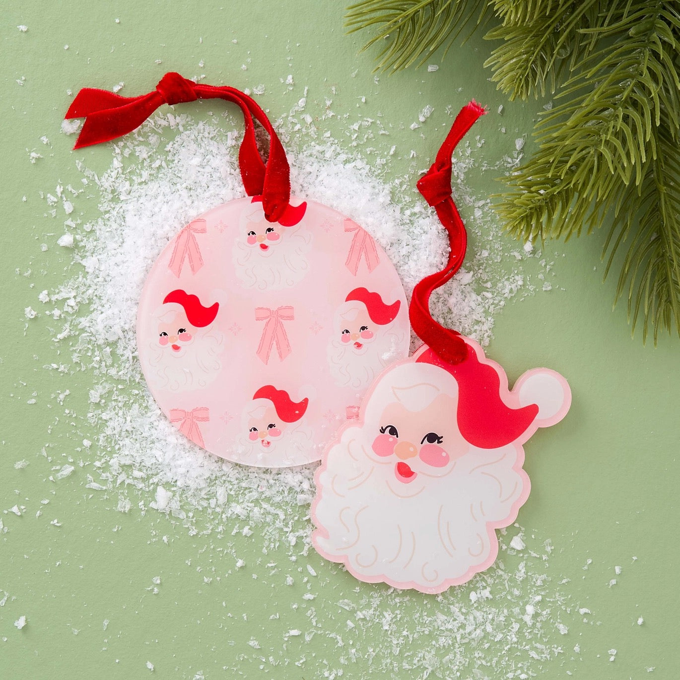 Holiday Tree Ornament - Santa Shape