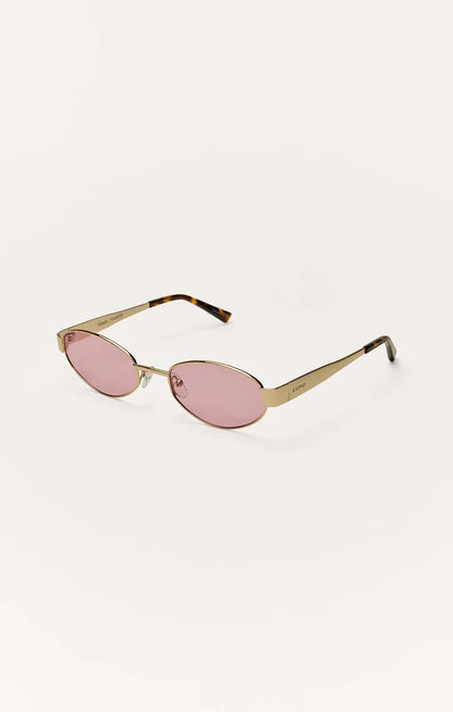 Palisades Polarized Sunglasses - Polished Gold/Pink
