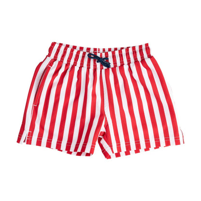 Boy's Boogie Board Swim Trunks - Red/White Stripe