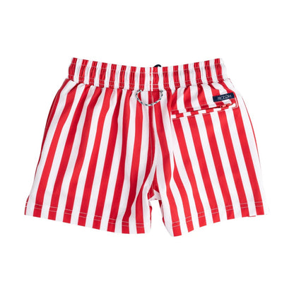 Boy's Boogie Board Swim Trunks - Red/White Stripe