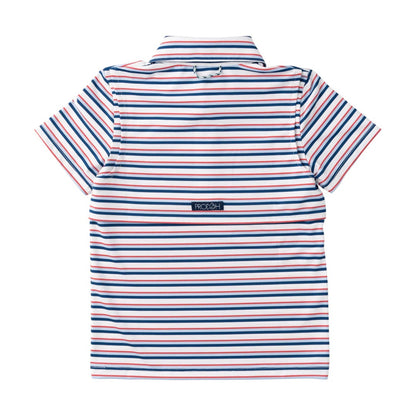 Boy's Short Sleeve Pro Performance Polo - Independence Day Stripe