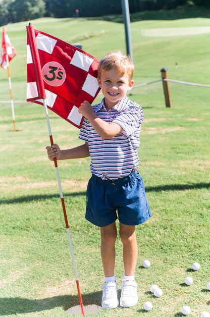 Boy's Short Sleeve Pro Performance Polo - Independence Day Stripe