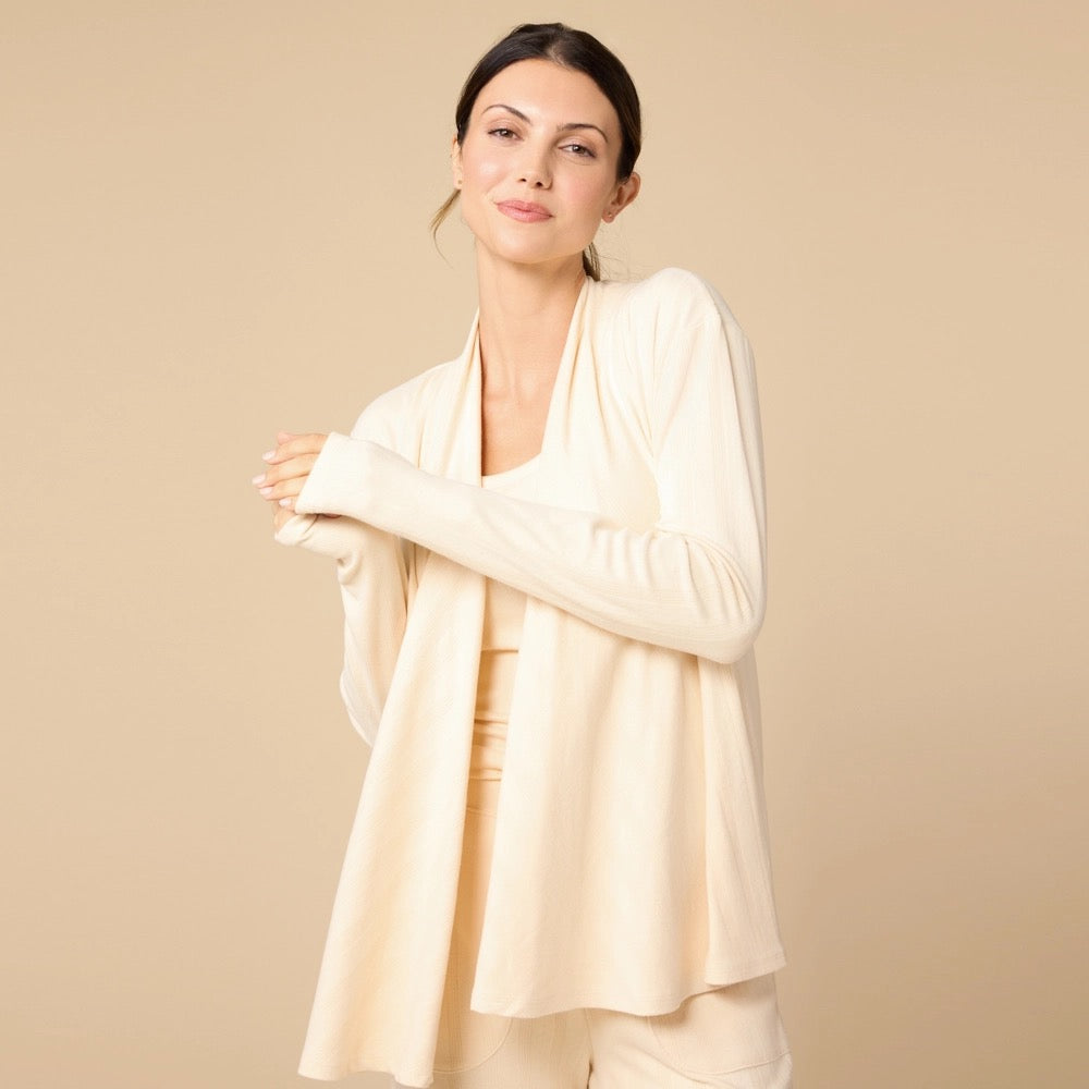 Pointelle Ballet Cardigan - Warm Sand