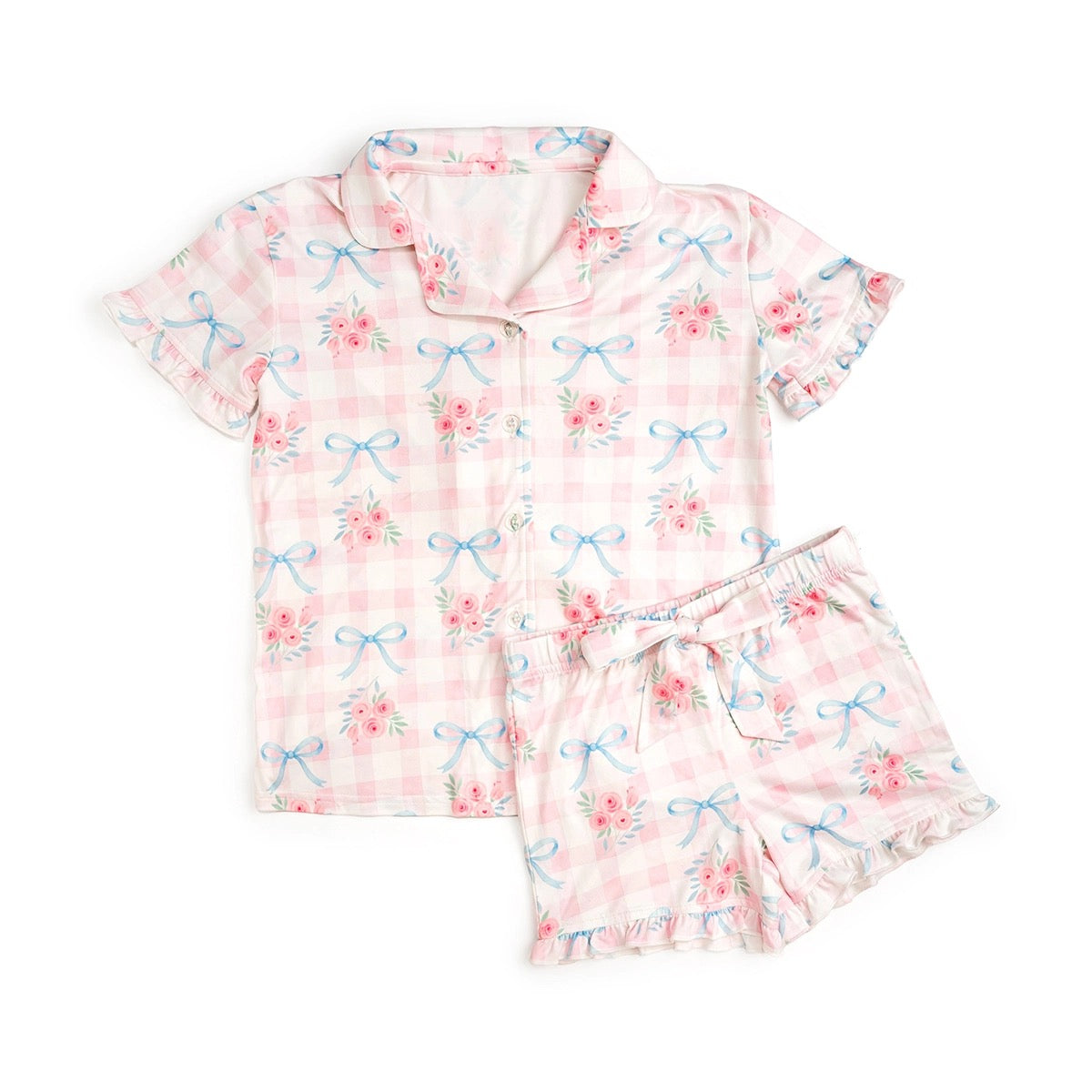 Girls Gingham Trellis Lounge Set