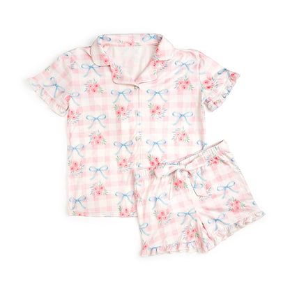 Girls Gingham Trellis Lounge Set