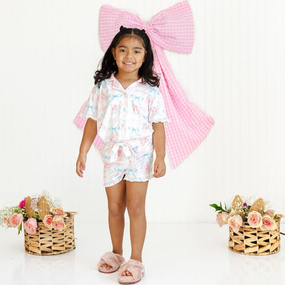 Girls Gingham Trellis Lounge Set