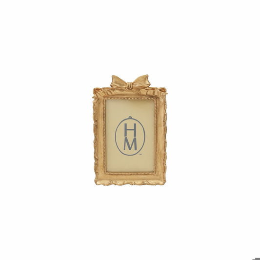 Gold Resin Photo Frame with Bow - 4 x 6