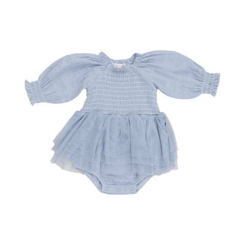 Long Sleeve Tutu Bubble - Dusty Blue