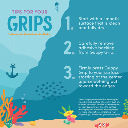Guppy Grips - non slip bathtub stickers