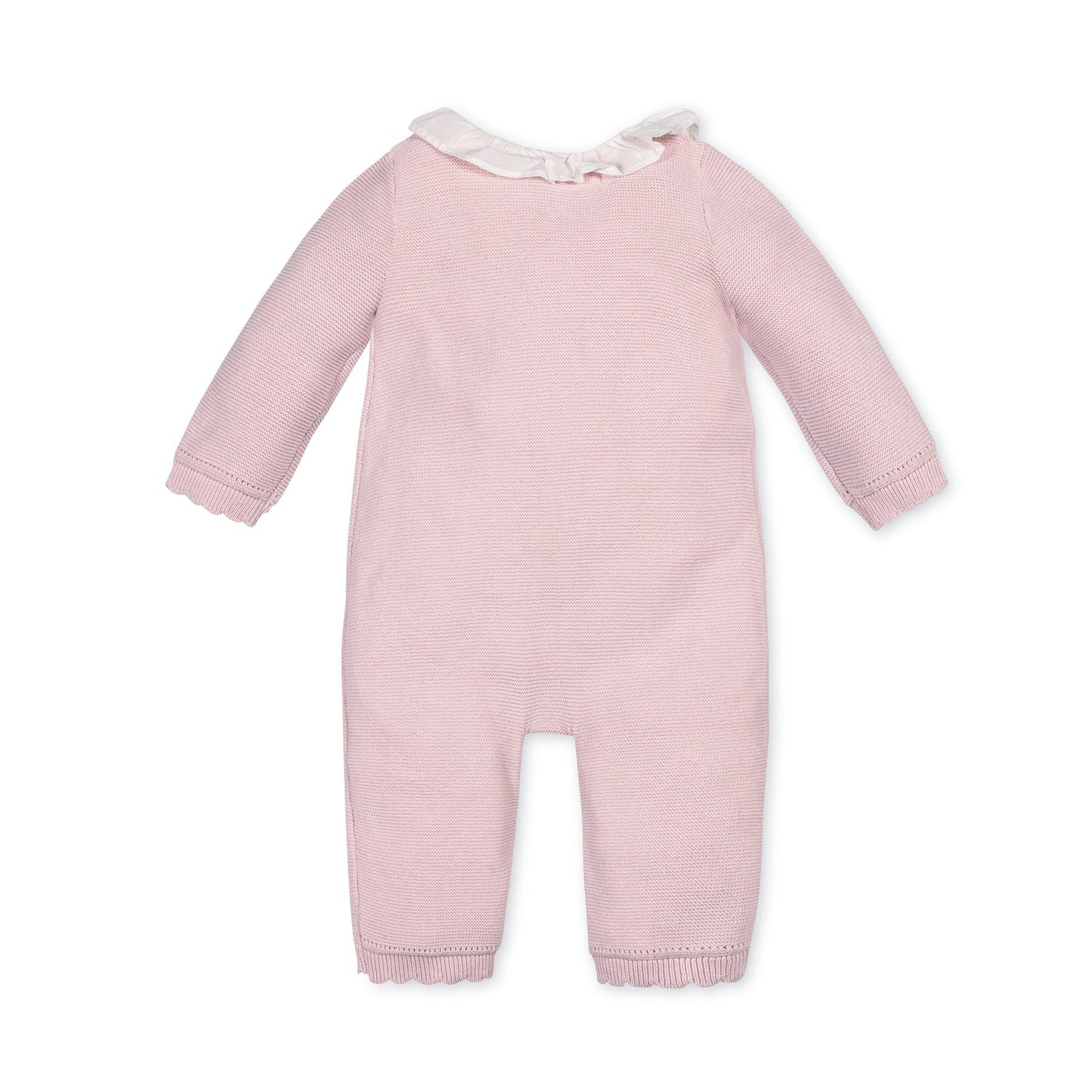 Organic Ruffle Collar Pink Sweater Romper