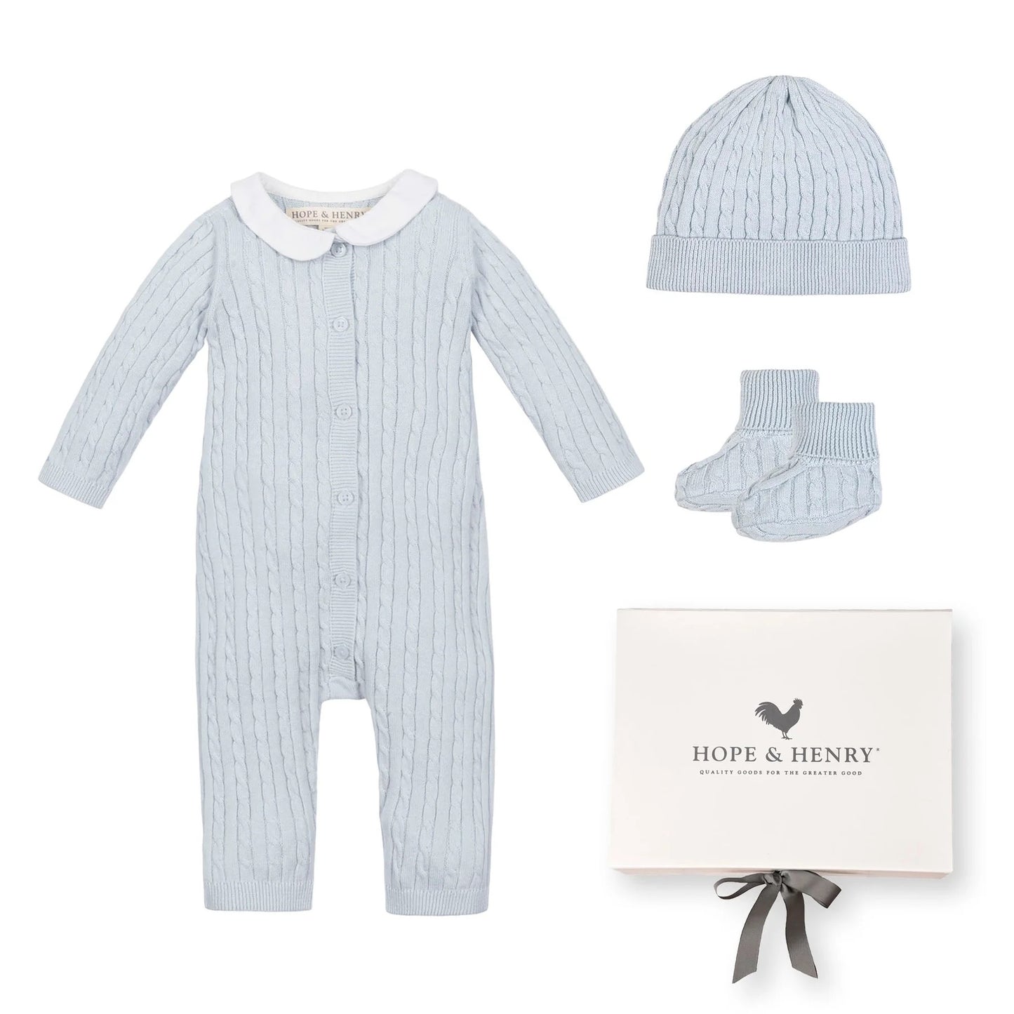 Organic Sweater Beanie and Bootie Set