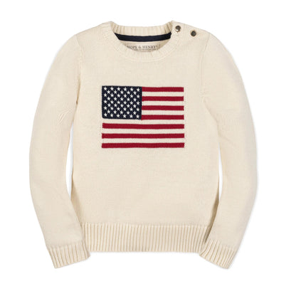 Kids Organic Crewneck Flag Sweater