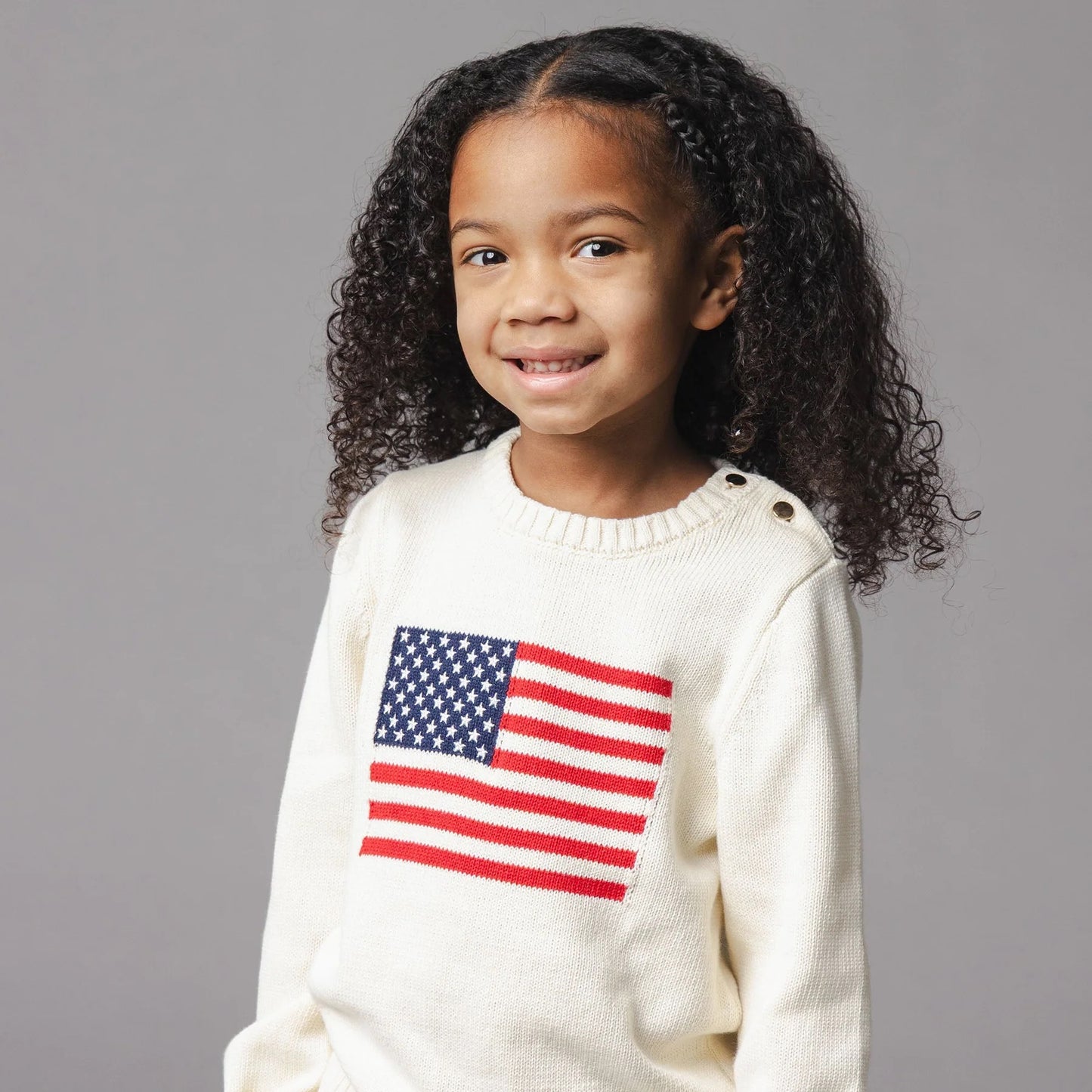 Kids Organic Crewneck Flag Sweater
