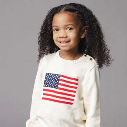 Kids Organic Crewneck Flag Sweater