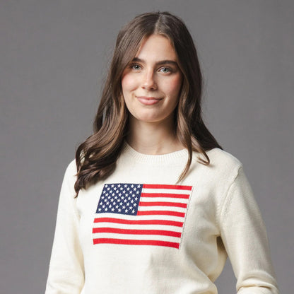 Women's Organic crewneck Flag Sweater