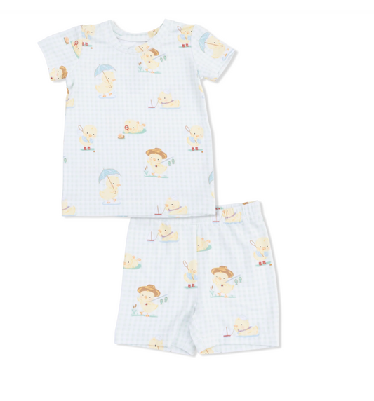 Loungwear Short Set - Green Vintage Ducklings