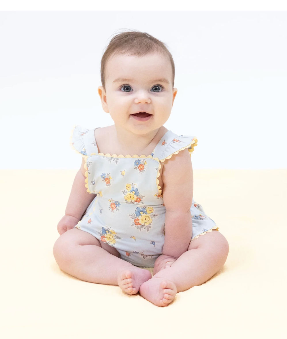 Ric Rac Ruffle Sunsuit - Country Floral