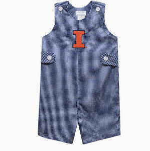 Illini Boys Jon Jon - Navy Gingham