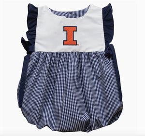 Illini Bubble - Navy Gingham