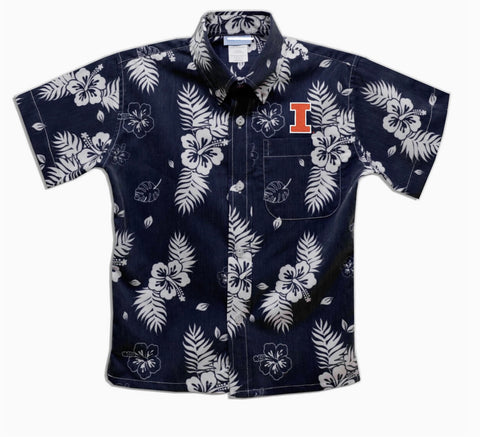 Illini Hawaiian Shirt - Washed Navy