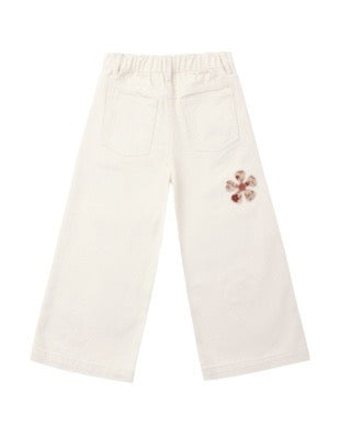 Straight Leg Daisy Patch Pants