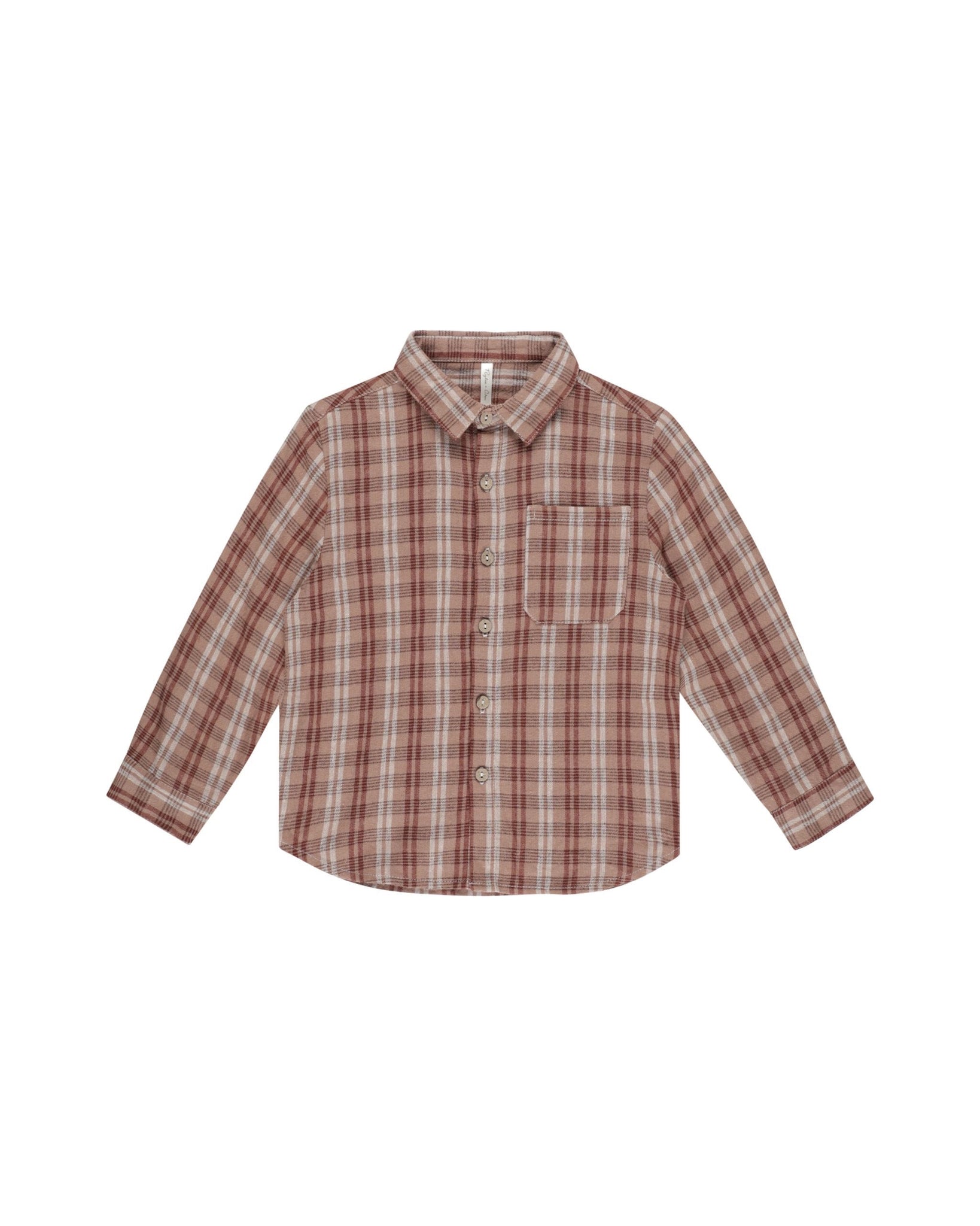 Collard Long Sleeve Shirt - Autumn Plaid