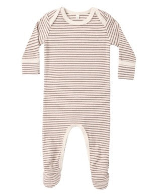 Baby Footie Cocoa Microstripe