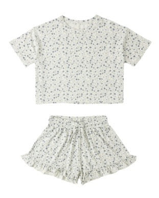 Mosie Set - Blue Ditsy